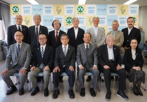 【前列左から】菊名・金子清隆、高田・相沢一夫(会計)、綱島・佐藤誠三(副会長)、日吉・青博孝(会長)、大曽根・高橋静明(監事)、新吉田あすなろ・関治美【後列左から】大倉山・竹﨑理浩、新吉田・末永佑己、樽町・小泉亨、新羽・尾出清和、師岡・長瀬進、城郷・阿藤孝文、篠原・斉藤眞幾男