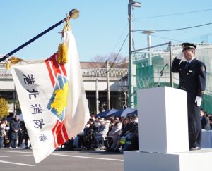 横浜市消防局の佐々木功喜長消防局長の代理で古屋明弘警防部長が挨拶しました
